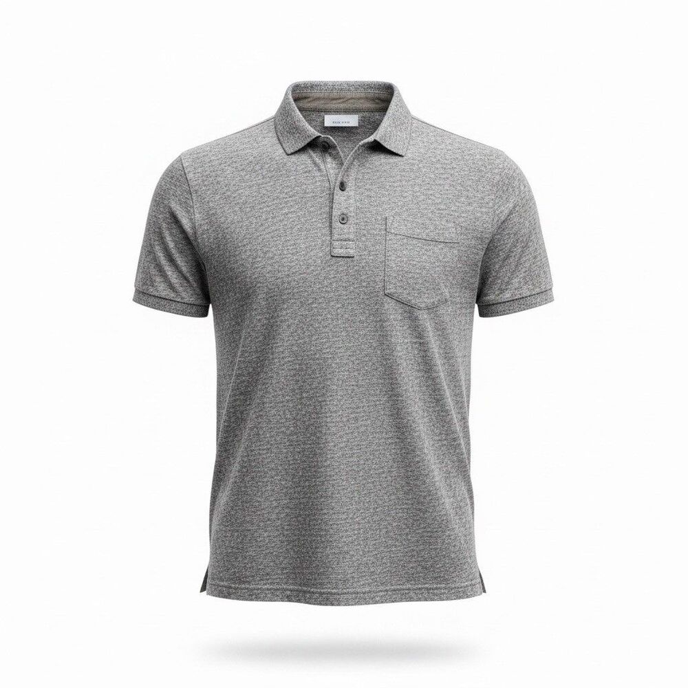 Billy Reid Mens Gray Polo Shirt Stretch Short Sleeve Casual Size Medium Preppy